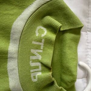 Heron Preston Green and White Ribbed Knit Top